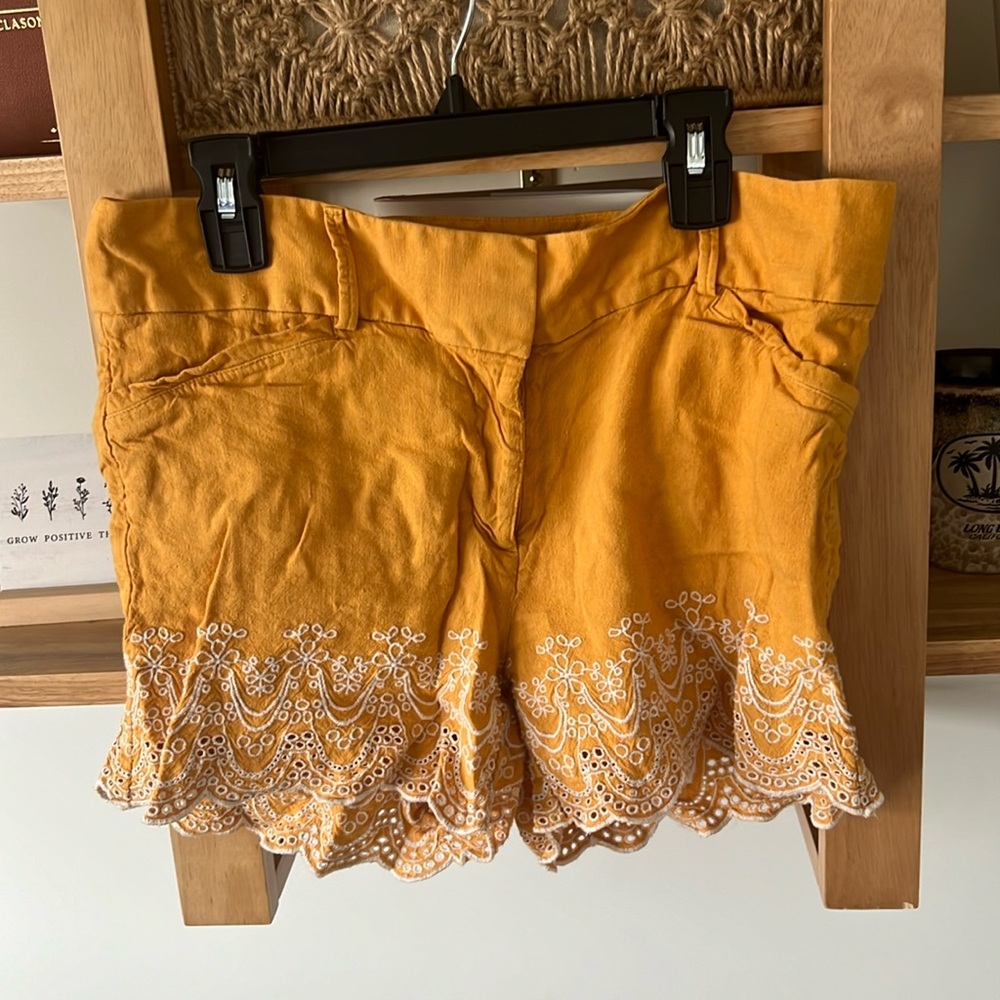 Mustard yellow flowy shorts from LOFT outlet, size 2.